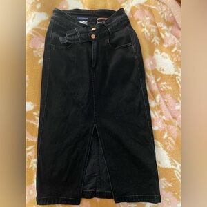 Pilcro Black Denim High Rise Skirt